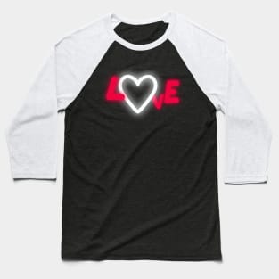 Neon whilte heart - Love Baseball T-Shirt